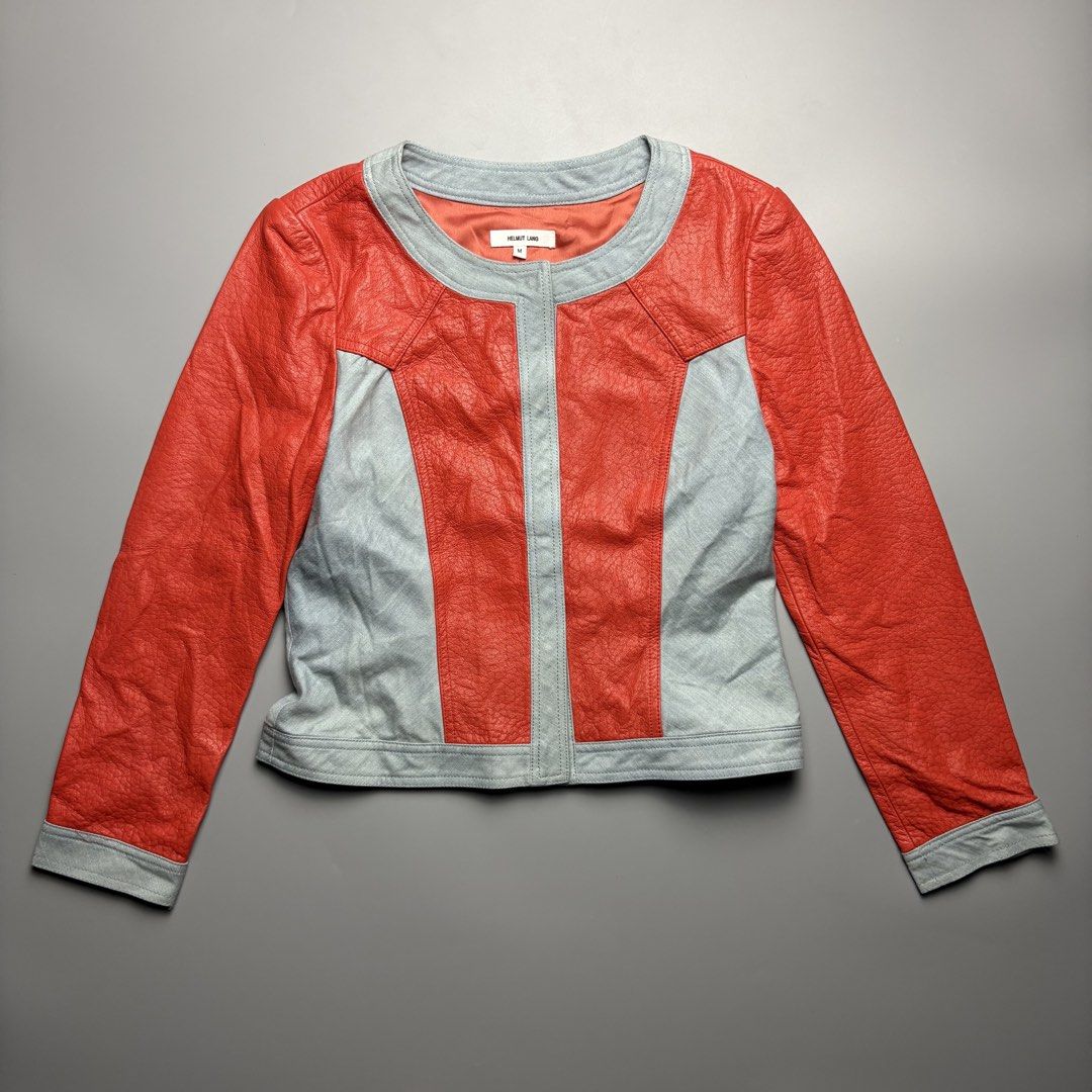 Helmut Lang leather Jacket (Category: Activewear) located in Dinalupihan. Submitted by hell.thrift (Listing ID 1470618284, Image 1). Description: Helmut lang 19 Length 18 Width No issue.