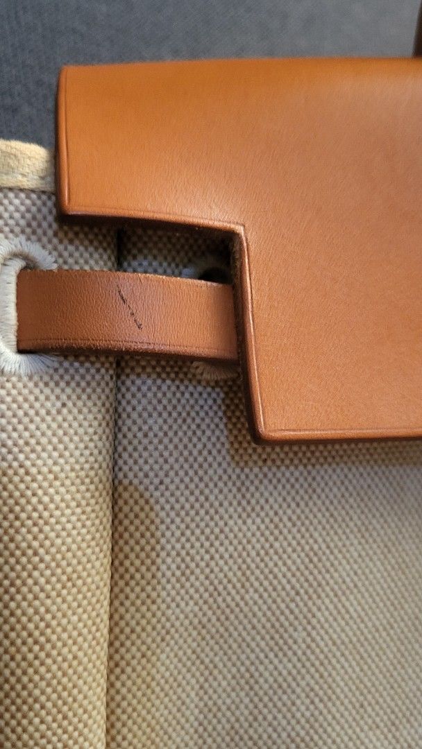 Hermes Herbag Toile De Sac 2way Backpack (Category: Luxury Bags & Wallets) located in Bulacan. Submitted by comkay (Listing ID 1470612353, Image 3). Description: Hermes Toile De Sac Herbag in Beige Canvas - Authentic - Calf Leather and Canvas Materials - Leather top handle - 2 in 1 Handbag or Backpack - With lock, keys clochette and care card, dustbag - minimal scratches and dents - From Japan - Can provide more photos if asked..