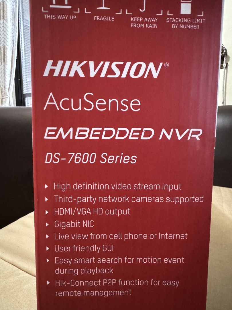 Hikvision AcuSense Embedded NVR DS-7608NXI-K2/8P (Category: Security Systems & CCTV Cameras) located in Pasig City. Submitted by lace_89 (Listing ID 1470645758, Image 3). Description: - Brand: Hikvision AcuSense - Model: DS-7608NXI-K2/8P (8-Channel NVR with 8 PoE ports) - High-definition video support with HDMI & VGA outputs - Smart search for motion events & advanced AcuSense technology - Remote live view via mobile app using Hik-Connect P2P - G