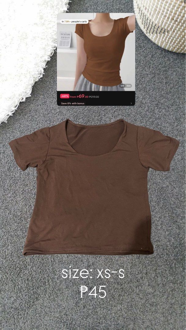 H&M Divided Black and White Striped Cropped Tee (Category: Shirts) located in Manila. Submitted by spryiee (Listing ID 1470562079, Image 2). Description: Black and white striped cropped tee from H&M Divided. Short sleeves, round neckline. Tag says EUR L, US L. Fits more like a extra small to small based on the cut. Soft cotton material. vest top sleeveless with v-neck..