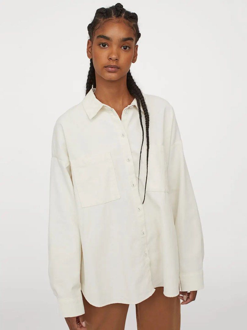 H&M Divided Off White Solid Corduroy Longsleeves (Category: Coats, Jackets and Outerwear) located in San Fernando. Submitted by louluntian (Listing ID 1470656351, Image 3). Description: 𝐂𝐨𝐧𝐝𝐢𝐭𝐢𝐨𝐧: Needs washing | No issues 𝐋𝐨𝐜𝐚𝐭𝐢𝐨𝐧: Pampanga 𝐌𝐎𝐏: GCASH Only 𝐂𝐨𝐮𝐫𝐢𝐞𝐫: Lalamove | J&T Express (Shipping fee c/o buyer) .