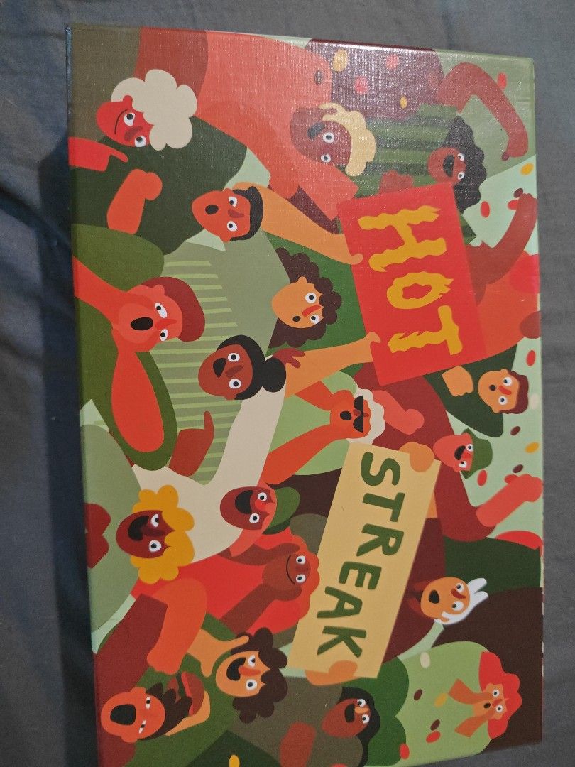 Hot Streak Board Game (Category: Board Games & Puzzles) located in Manila. Submitted by brianxu20 (Listing ID 1470641355, Image 1). Description: - Game Title: Hot Streak board game - Condition: Box is clean, intact, and well-maintained - Features: Colorful cover illustration featuring cheering people with signs - Perfect For: Fun game nights and parties with friends - Status: Complete and ready for the next player _ sleeved.