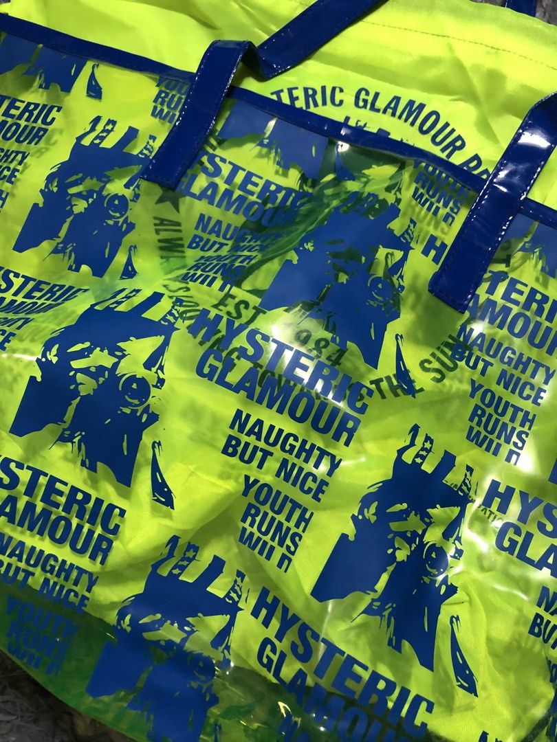 Hysteric glamour (Category: Tote Bags) located in Daraga. Submitted by koko1630 (Listing ID 1470647553, Image 2). Description: Rare hysteric glamour Neon tote bag Size W18 L12 Good as new.