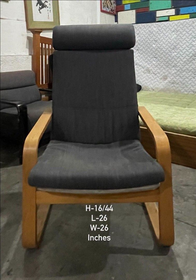 Ikea Poang Armchair (Category: Chairs) located in Quezon City. Submitted by dannikkishoppe2 (Listing ID 1470649353, Image 2). Description: Ikea Poang Armchair‼️₱4500‼️ Elegant design with comfortable cushions and sturdy wooden frame. Perfect for your home relaxation corner! Please manage your expectations as there might be minimal flaws. Color may vary due to lighting, it may appear darker or lighter in person. Check photos first before buying. P