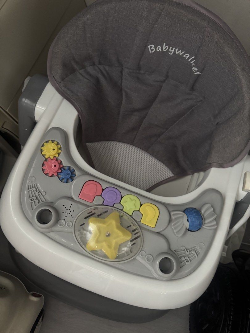 Interactive Baby Walker with Activity Tray and Grey Seat, Babies & Kids ...