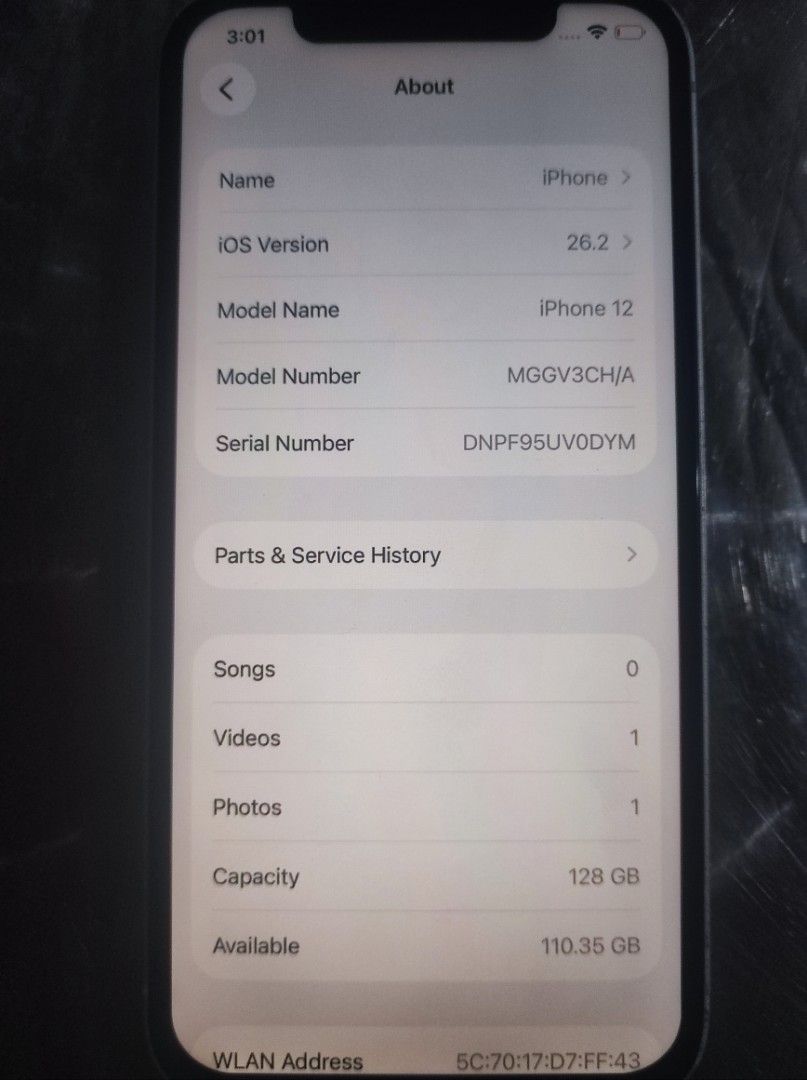 iPhone 12 128gb (Category: iPhone 12 Series) located in Rodriguez. Submitted by biuumk (Listing ID 1470655316, Image 2). Description: 📍9500 pesos MONTALBAN meet-up ✅Orig all parts, bagong palit screen orig din ✅Face id ✅Malinaw both cam ✅90% bat health ✅Unli reset ✅Any sim .