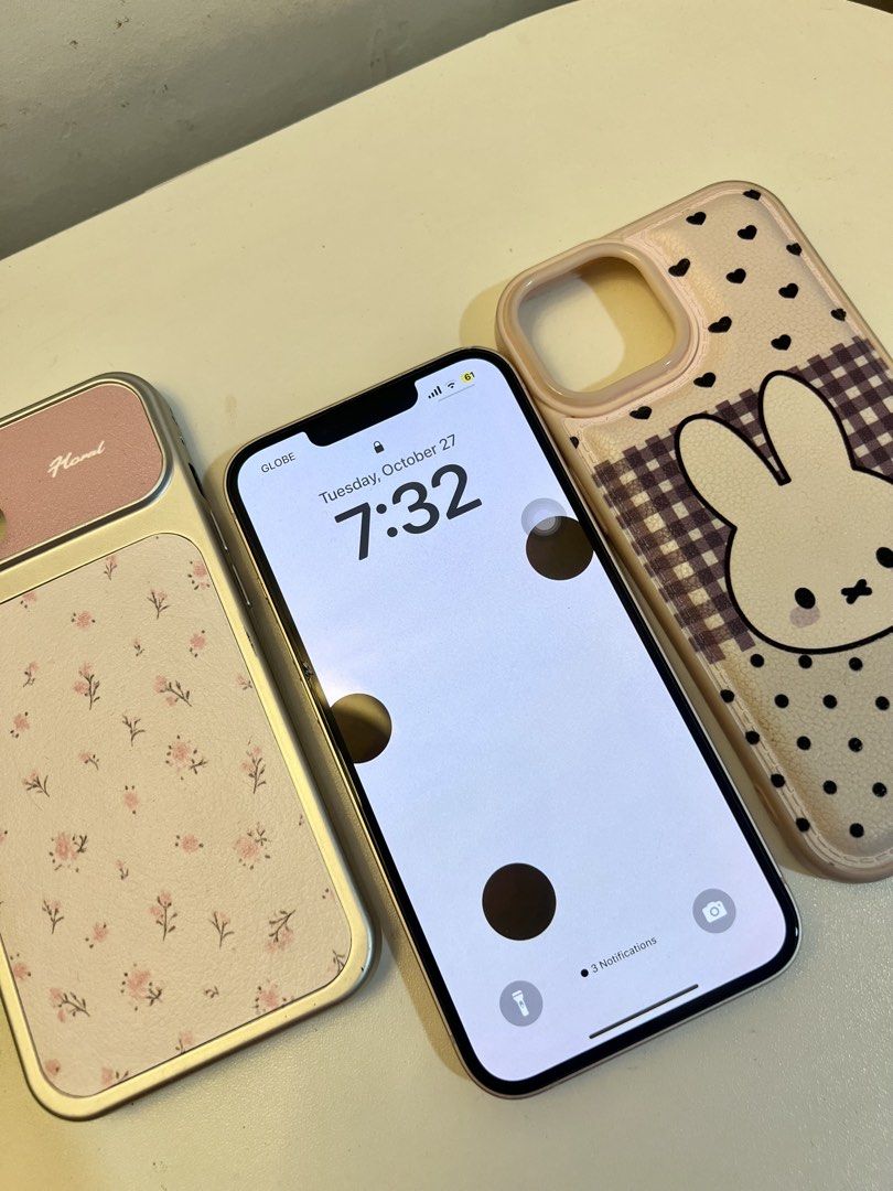 iPhone 13 256 GB (Category: Cases & Sleeves) located in Taguig. Submitted by 04.nmm (Listing ID 1470666431, Image 2). Description: iPhone 13 256GB (Pink) Lady Owned Sign of usage 66% Battery Health (Needs Service) Has Minor Scratch & Dents With tempered glass All working ✔️ Inclusions Unit & Case only Price negotiable Rfs: Upgraded 📍Taguig City.