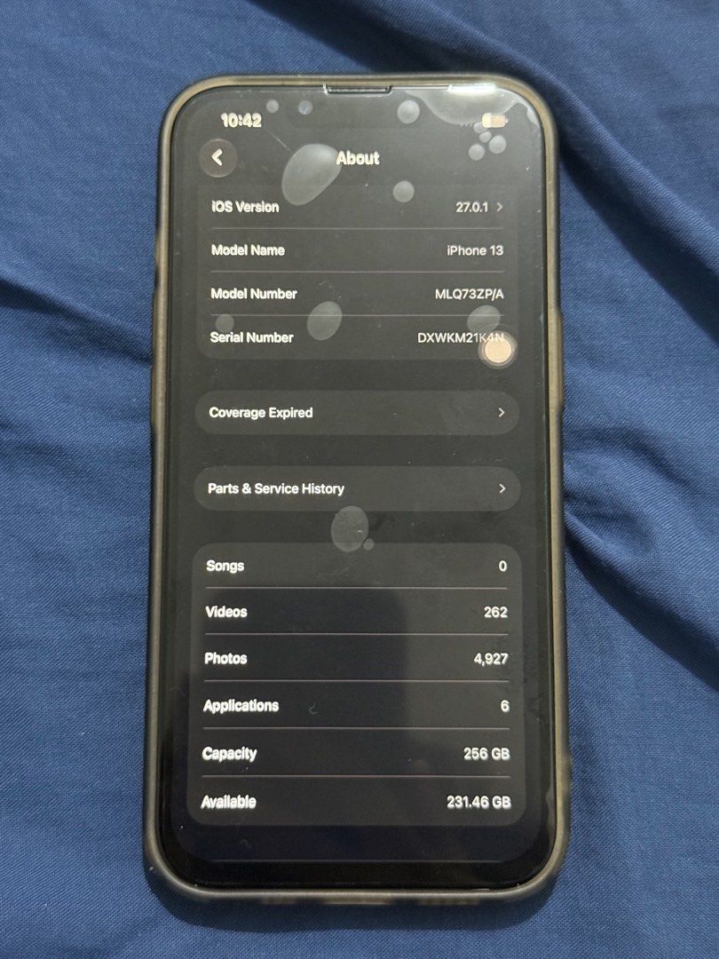 Iphone 13 256gb (Category: iPhone 13 Series) located in Manila. Submitted by adyravan (Listing ID 1470696192, Image 3). Description: iPhone 13 256GB (Starlight) Asking Price: P10,500 QUICK SPECS & STATUS: * 256GB Storage * 100% Working Face ID & Cameras * Openline to all networks * No iCloud lock / Ready to reset ISSUES: * Napapalitan ko na ng LCD (Incell lang) * Need palitan ng battery (naglo-loko na and napapalitan na rin battery sa greenhills)