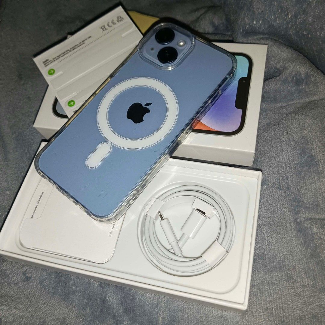 IPHONE 14 256GB (Category: iPhone 14 Series) located in Manila. Submitted by crizel.142 (Listing ID 1470570855, Image 1). Description: IPHONE 14 256GB NO ISSUES ALL WORKINGS COMPLETE PACKAGE GOOD AS NEW FACTORY UNLOCKED 100% BATTERY HEALTH.
