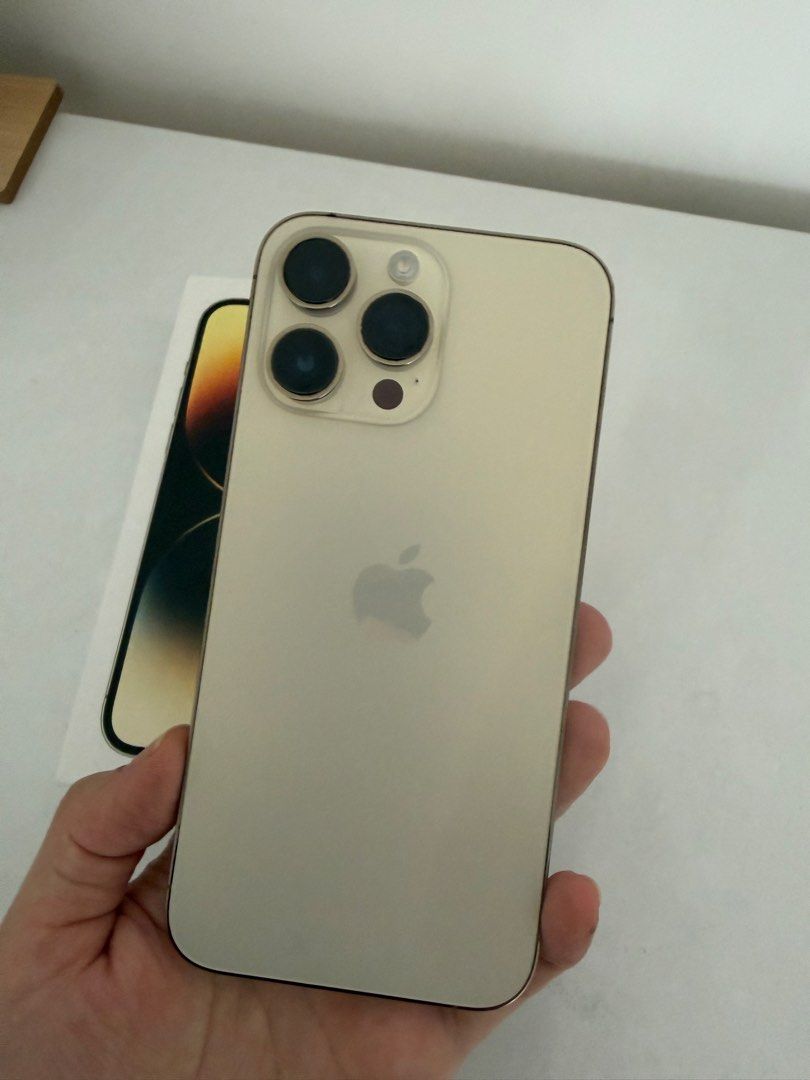 iPhone 14 Pro Max 256gb (Category: iPhone 14 Series) located in Manila. Submitted by trendsetterclub_ph (Listing ID 1470598046, Image 3). Description: iPhone 14 Pro Max 256gb for sale Lady Owned 75% Battery Health Color: Gold With original box No issue No history of repair Good condition Freebies: Casing .