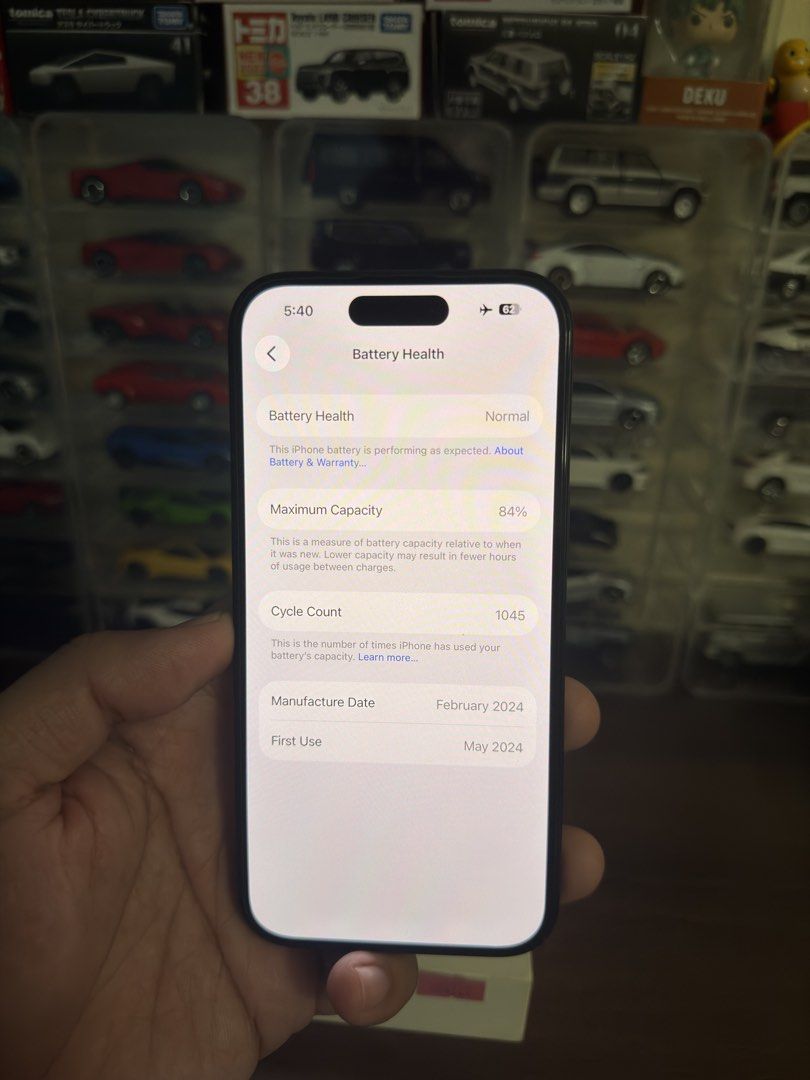 Iphone 15 256 gb (Category: iPhone 15 Series) located in Arayat. Submitted by kanyeezus (Listing ID 1470681793, Image 2). Description: For sale iphone 15 256gb Used with signs of usage Complete with box,cable,8 cases, receipts powermac 84% batt health.