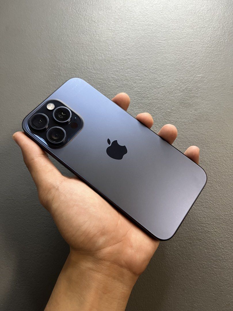 Iphone 15 Pro Max 256gb Blue Titanium (Category: iPhone 15 Series) located in Tanauan. Submitted by zsacky.declutter (Listing ID 1470601830, Image 2). Description: Iphone 15 Pro Max 256gb Blue Titanium For Sale or Swap to lower units - Digital Walker Purchased - Excellent Condition - ZP/A variant🇵🇭 (NTC approved) - Openline (Any sim) - Never been repaired - 84% Battery health (876 cycle count) - Signs of usage (Case Marks which is normal for da