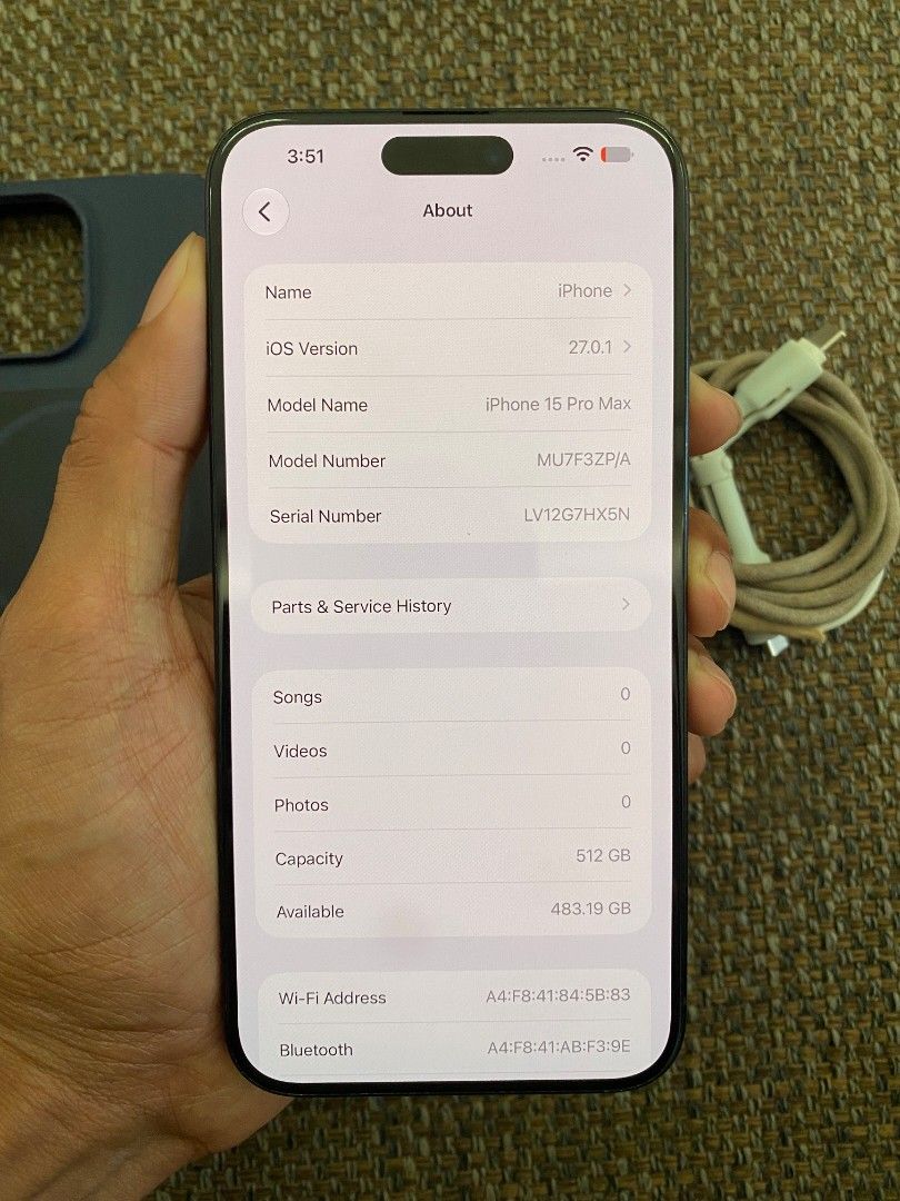 Iphone 15 Pro Max Blue Titanium (Category: iPhone 15 Series) located in Bulacan. Submitted by retapmoves007 (Listing ID 1470742543, Image 3). Description: sell or swap pref: Add cash ios only iphone 15 pro max 512gb smartlocked 79% battery health package: - Unit - Case - Cord malolos bulacan pm me.