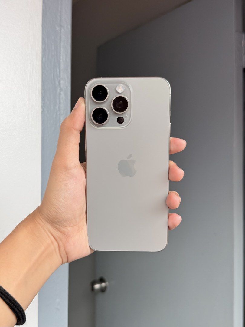 Iphone 15 Pro Max (Natural Titanium) (Category: iPhone 15 Series) located in Malabon City. Submitted by mangwelss (Listing ID 1470725606, Image 3). Description: FOR SALE OR SWAP SA LOWER UNIT PLUS CASH!! iPhone 15 Pro Max Natural Titanium 256gb 82% Battery Health Factory Unlocked NTC No issue No history of repair Makinis na makinis Comes with original Box (same imei) Cord Cases Unli check and unli reset upon meetup Loc: South caloocan.