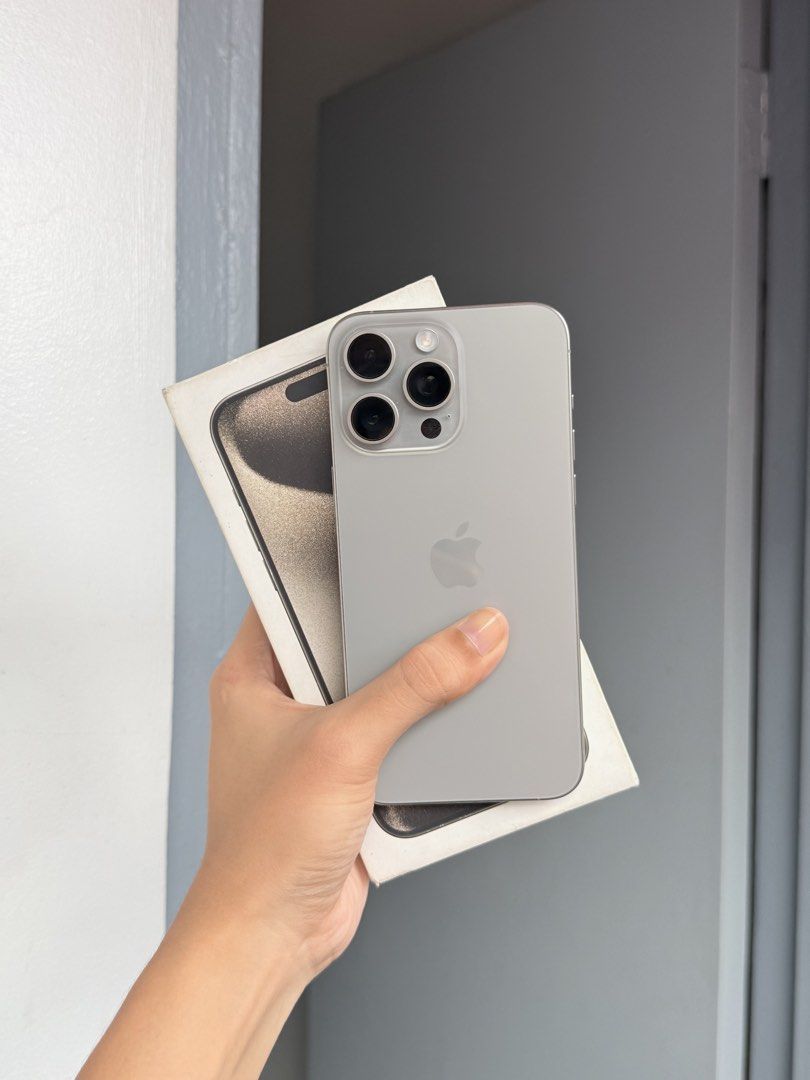 Iphone 15 Pro Max (Natural Titanium) (Category: iPhone 15 Series) located in Malabon City. Submitted by mangwelss (Listing ID 1470725606, Image 1). Description: FOR SALE OR SWAP SA LOWER UNIT PLUS CASH!! iPhone 15 Pro Max Natural Titanium 256gb 82% Battery Health Factory Unlocked NTC No issue No history of repair Makinis na makinis Comes with original Box (same imei) Cord Cases Unli check and unli reset upon meetup Loc: South caloocan.