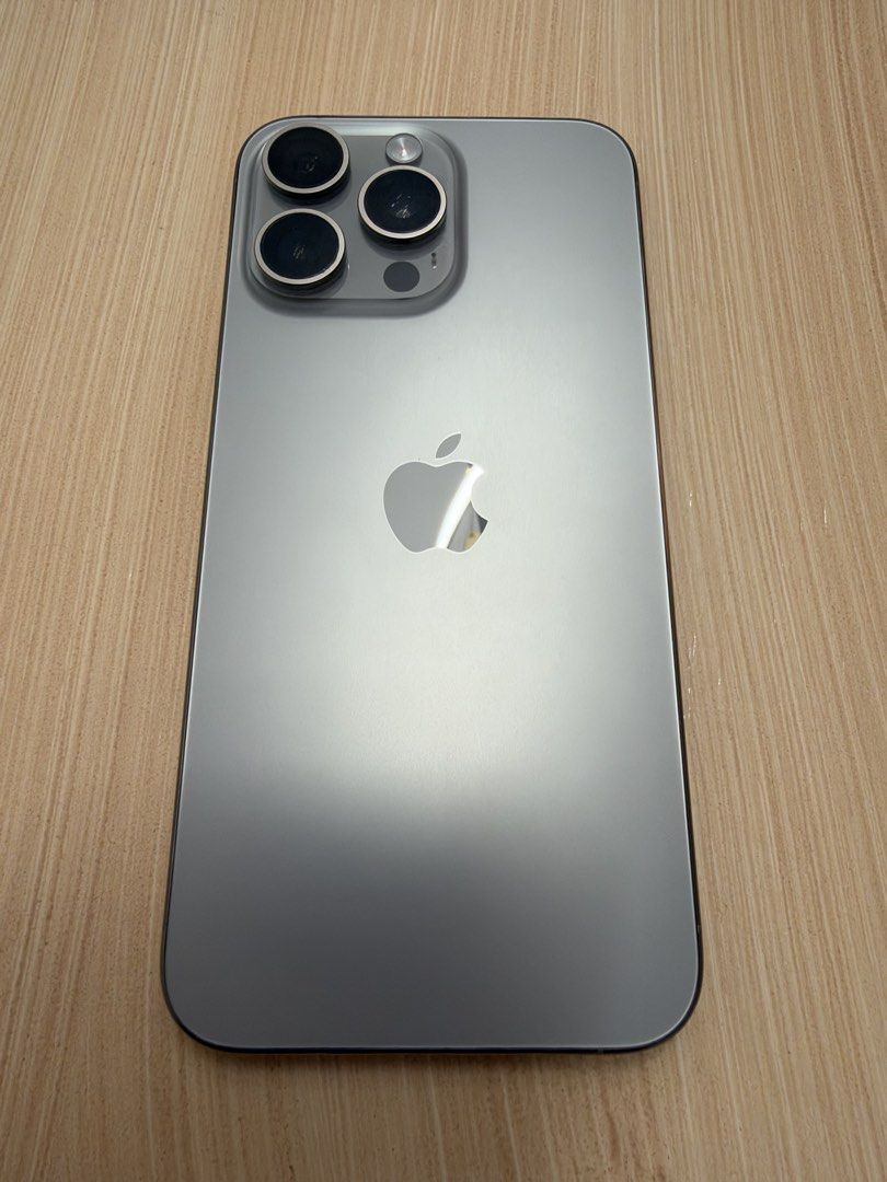Iphone 15 pro max natural titanium 256gb (Category: iPhone 15 Series) located in Pasig City. Submitted by acbanzooon (Listing ID 1470741774, Image 1). Description: 77% battery health All buttons working Camera 100% working Speakers 100% working No other scratches apart from the one shown in photos 9 and 10.