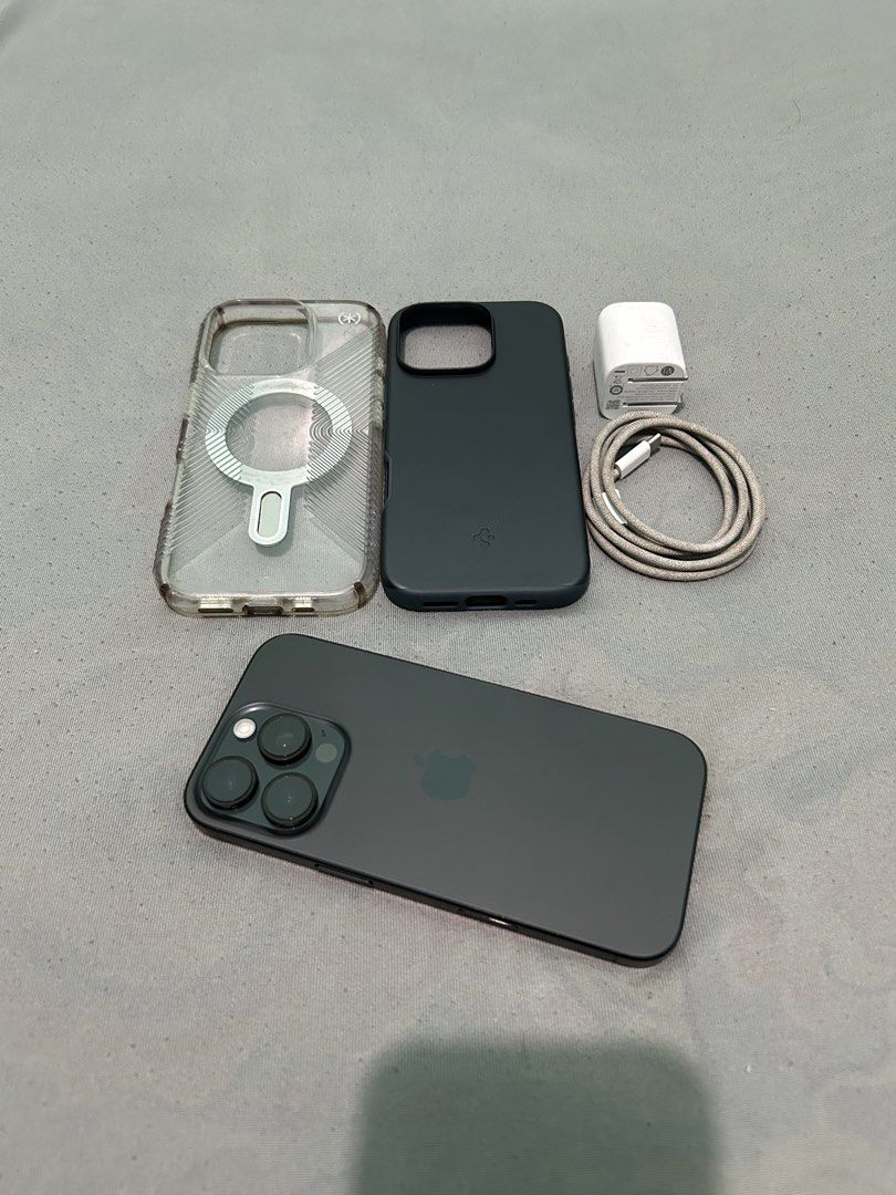 Iphone 16 Pro 128gb Fu (Category: iPhone 16 Series) located in Manila. Submitted by jakebergonio (Listing ID 1470618829, Image 2). Description: Sale/Swap Iphone 16 Pro 128gb Black Titanium Factory unlocked / Local variant 91% Batteryhealth / 787 Cycle count All working / Makinis No history of repair No issue test to sawa upon meetup Comes with Unit, orig cord & case Pasig manggahan loc.