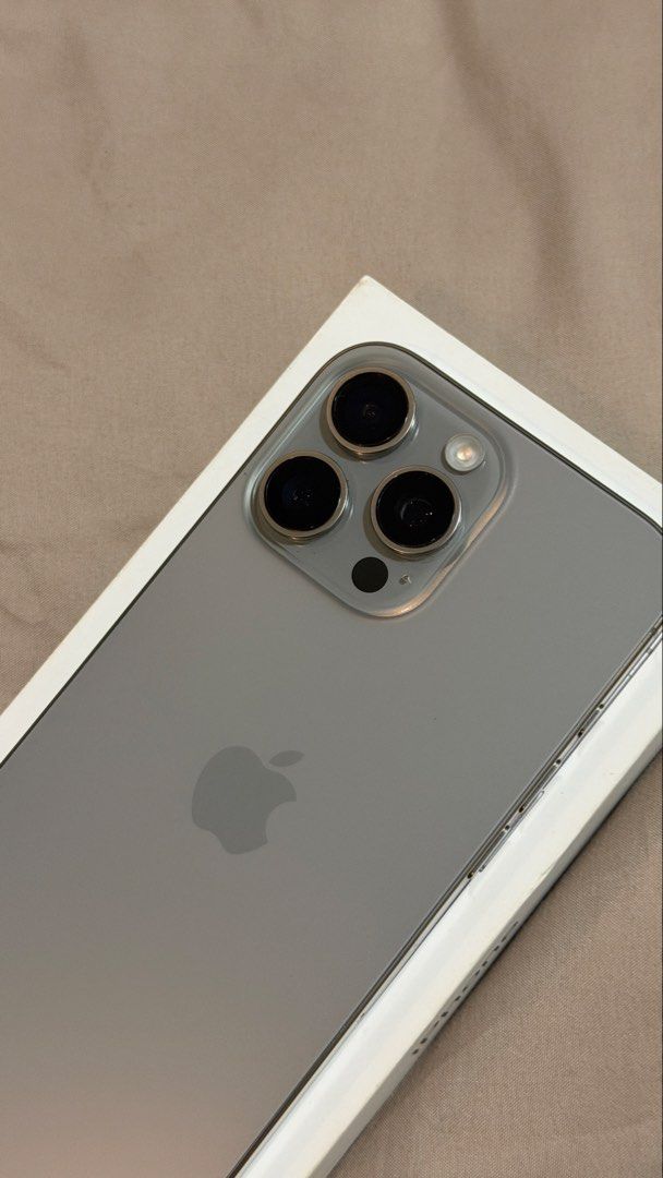 iPhone 16 Pro Max Natural Titanium 256GB (Category: iPhone 16 Series) located in Tanay. Submitted by prelovedby.nix (Listing ID 1470629715, Image 3). Description: - Original bought it from Beyond the Box - Comes with Box only - No scratches, or dents - No issues - All working RFS: will upgrade.