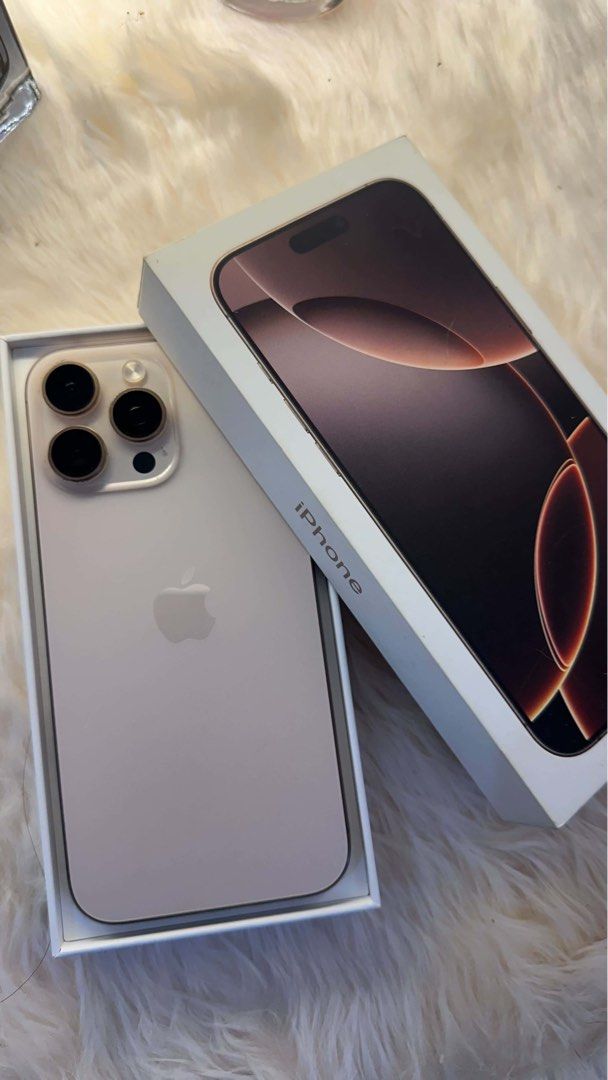 Iphone 16 Promax (Category: iPhone 16 Series) located in Manila. Submitted by softheartedgurl (Listing ID 1470584982, Image 1). Description: For sale: IPhone 16 Pro Max 256GB Desert Titanium 🤎✨ Bought from Power Mac Center, Well taken care of, alagang-alaga, and never repaired. Openline and ready for any SIM! ✔️ 256GB Desert Titanium ✔️ 86% battery health ✔️ Complete with box and charger ✔️ Face ID, True Tone, and all functions working ✔️ Openli