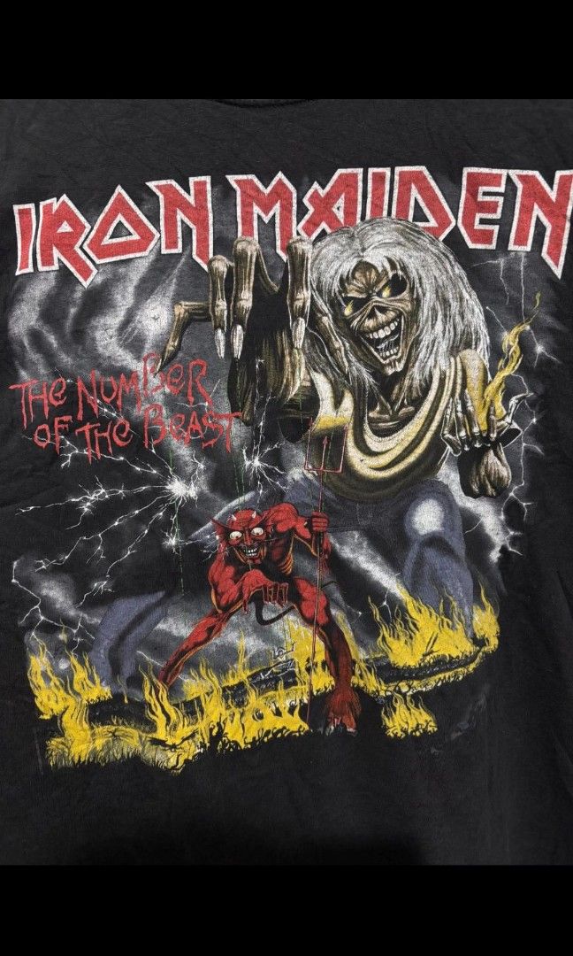 Iron Maiden Shirt (Category: Tshirts & Polo Shirts ) located in Bauan. Submitted by onetwothrift2 (Listing ID 1470655568, Image 3). Description: Iron Maiden Shirt Size: XL Dimes: L29 W25.5 Color rate: 9/10 Good condition No Issue Mine: 800.