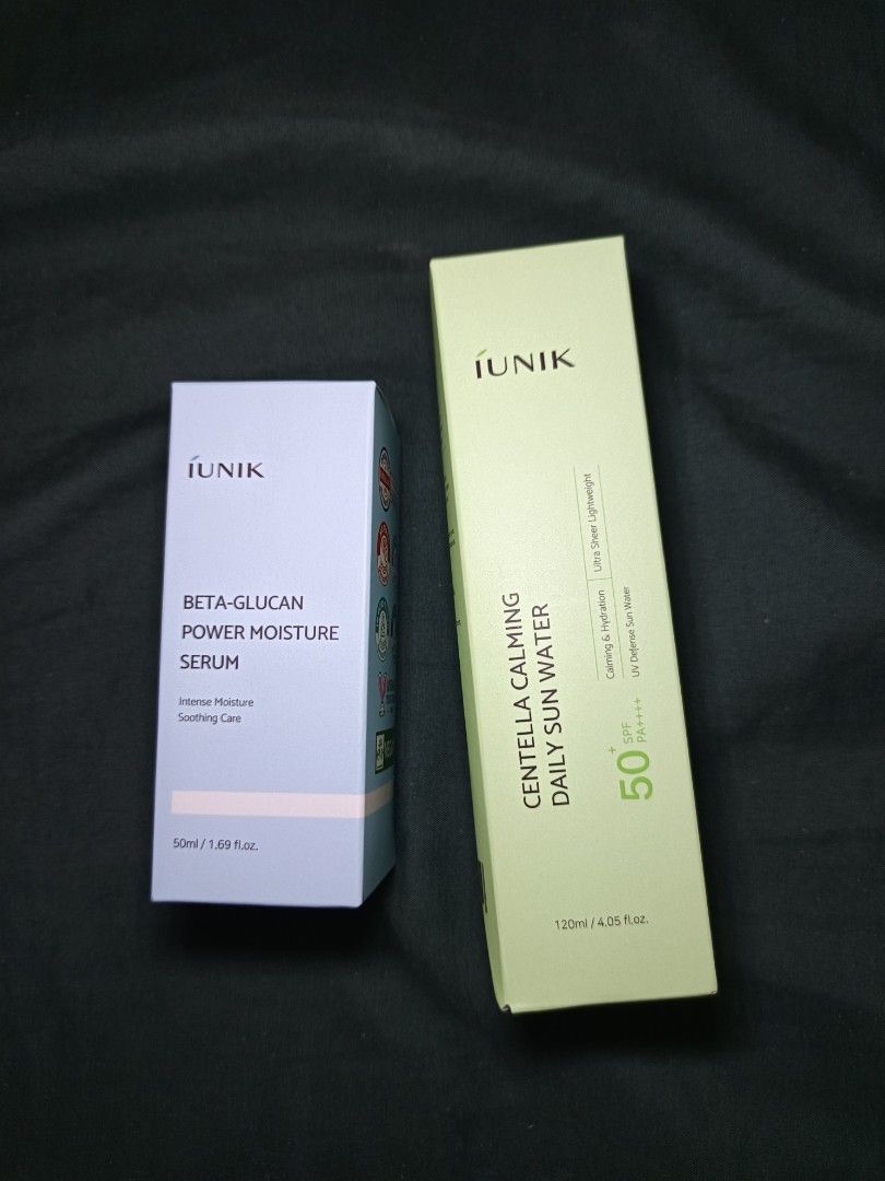 IUNIK serum & UV defense sun water (Category: Face Care) located in San Pablo. Submitted by itsme.jane (Listing ID 1470637913, Image 1). Description: Brand new, never been opened.