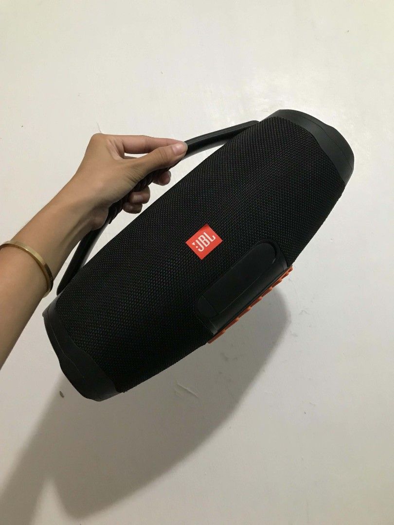 JBL Boombox 3 Bluetooth Speaker (Category: Soundbars, Speakers & Amplifiers) located in Paranaque City. Submitted by genxie_ (Listing ID 1470688198, Image 1). Description: ✨ Good sound quality with strong audio ✅ Fully working, no known issues 🎵 Bluetooth connectivity 🖤 Black with orange accents 👌 Good condition ❌ No charger and original box 💰 Price: ₱2,500 negotiable 📌 Actual item shown in the photos. 🎶 Buyer is welcome to test before buyi