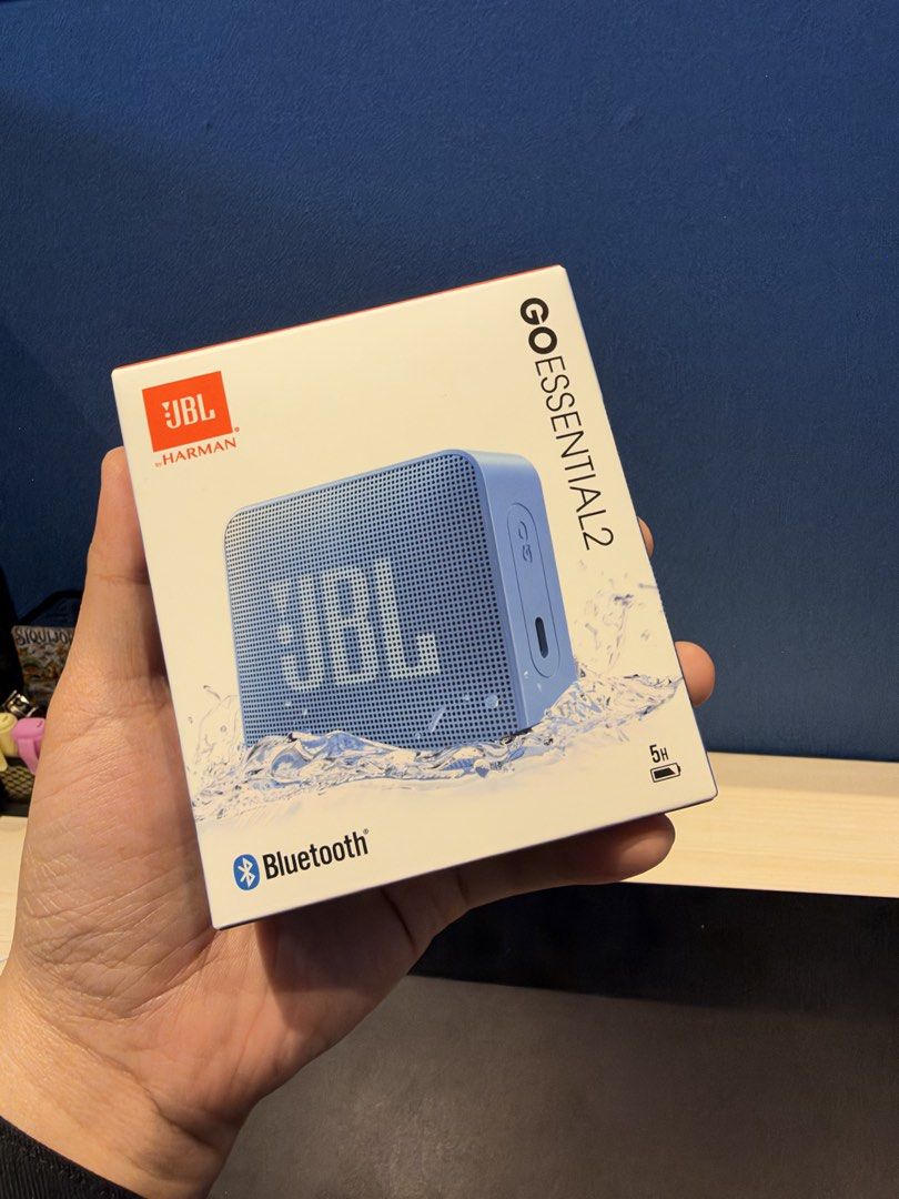 JBL GO Essential 2 Portable Bluetooth Speaker Blue (Category: Soundbars, Speakers & Amplifiers) located in Quezon City. Submitted by jrckgarcines (Listing ID 1470630271, Image 1). Description: MALL PRICE: 3,500 - Brand: JBL Go Essential 2 - Color: Blue - Condition: Brand new, factory-sealed (unopened and untested) - Battery Life: Up to 5 hours on a single charge - Features: Compact wireless audio, water-resistant build (ideal for beach or pool) -