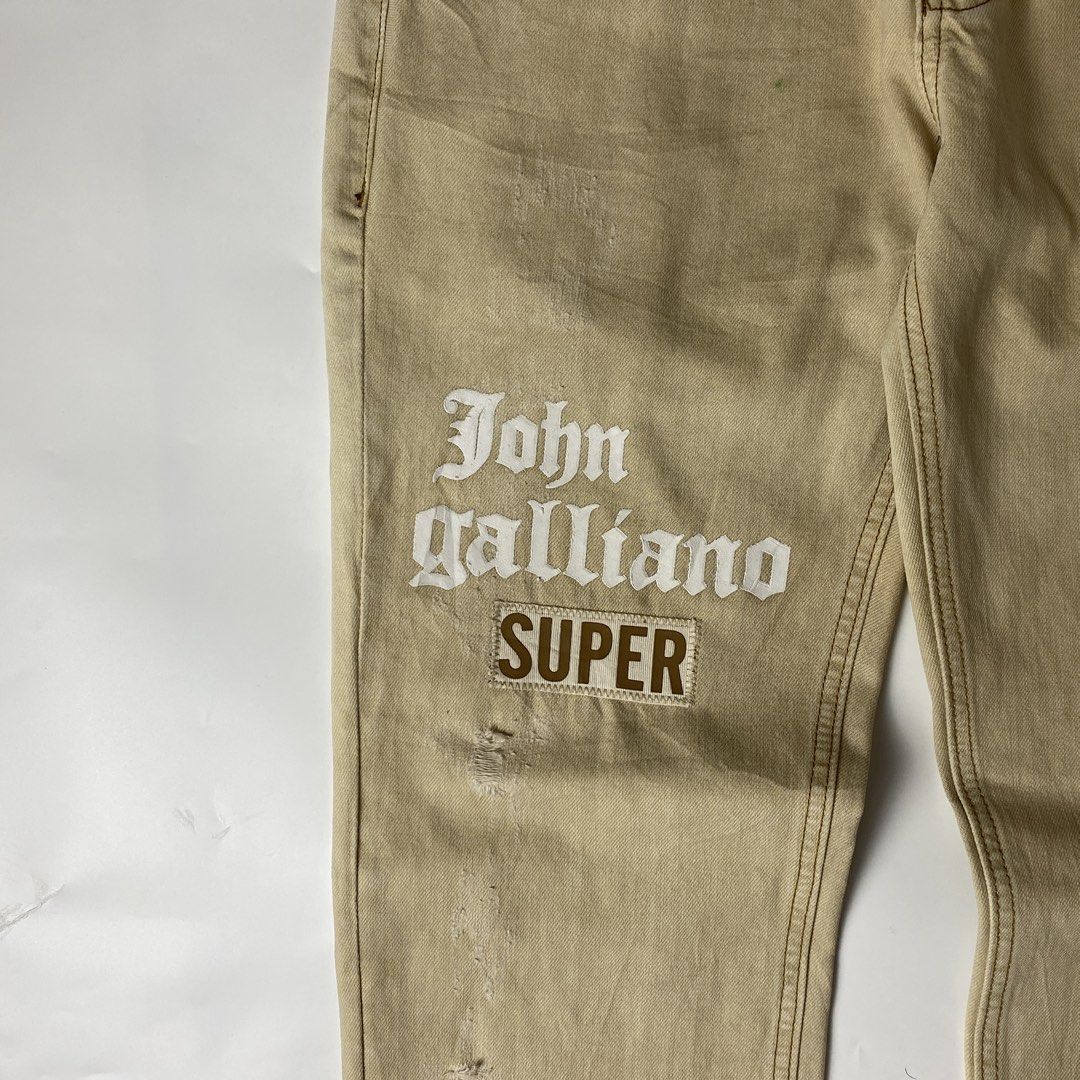 John Galliano 2000s Distressed Patchwork Jeans (Category: Jeans) located in Bacolod City. Submitted by rewear.conceptual (Listing ID 1470714770, Image 3). Description: John Galliano 2000s Distressed Patchwork Jeans Condition: 9/10 Color rate: 9/10 Tagged as: 34 Waist: 34 Length: 42.5 Leg opening: 7 Inseam: 33 Front rise: 9 Thigh: 11 Knee: 8.5.