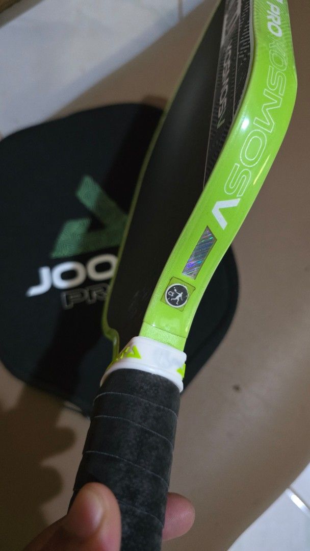 JOOLA Pro Kosmos V 16mm Pickleball Paddle (Category: Racket and Ball Sports) located in Dumaguete. Submitted by kingvintage (Listing ID 1470568545, Image 3). Description: Joola Pro V Kosmos 16mm. Very good condition. Bought at CS Pickleball Store. With edge tape since day 1. With tough cookiegrips. Free paddle cover. Used for 3-4 months.