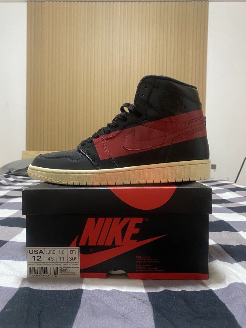 Jordan 1 High OG (Category: Casual Shoes) located in Manila. Submitted by gabllanes0814 (Listing ID 1470568388, Image 1). Description: Brand new JORDAN 1 HIGH “DEFIANT” Size 12 US Php 3999 only (Steal price) Complete.