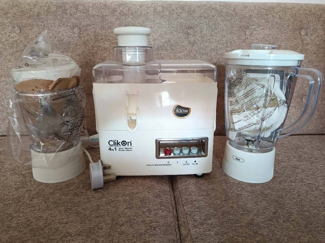 JUICER CLICK ON BRAND (Category: Cookware & Accessories) located in Davao. Submitted by anikanik88 (Listing ID 1470558649, Image 1). Description: BRANDNEW CLIKoN JUICER PURCHASE SAUDI ARABIA 4 IN 1 DIRECT PM.
