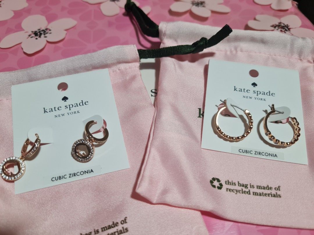 Kate Spade huggies earrings (Category: Luxury Accessories) located in Quezon City. Submitted by luli_18 (Listing ID 1470682689, Image 2). Description: original KS pave huggies earrings.