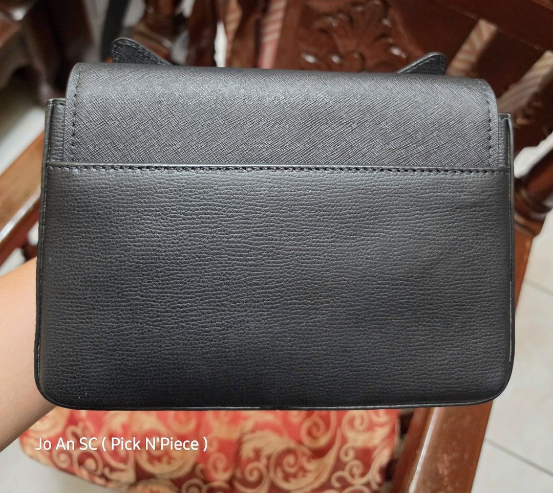 KATE SPADE NY MAKE IT MINE CAT BAG FLAP BLACK (Category: Luxury Bags & Wallets) located in Quezon City. Submitted by joansc (Listing ID 1470721708, Image 2). Description: SOURCED: US 100% ORIGINAL ONLY NO TAG.