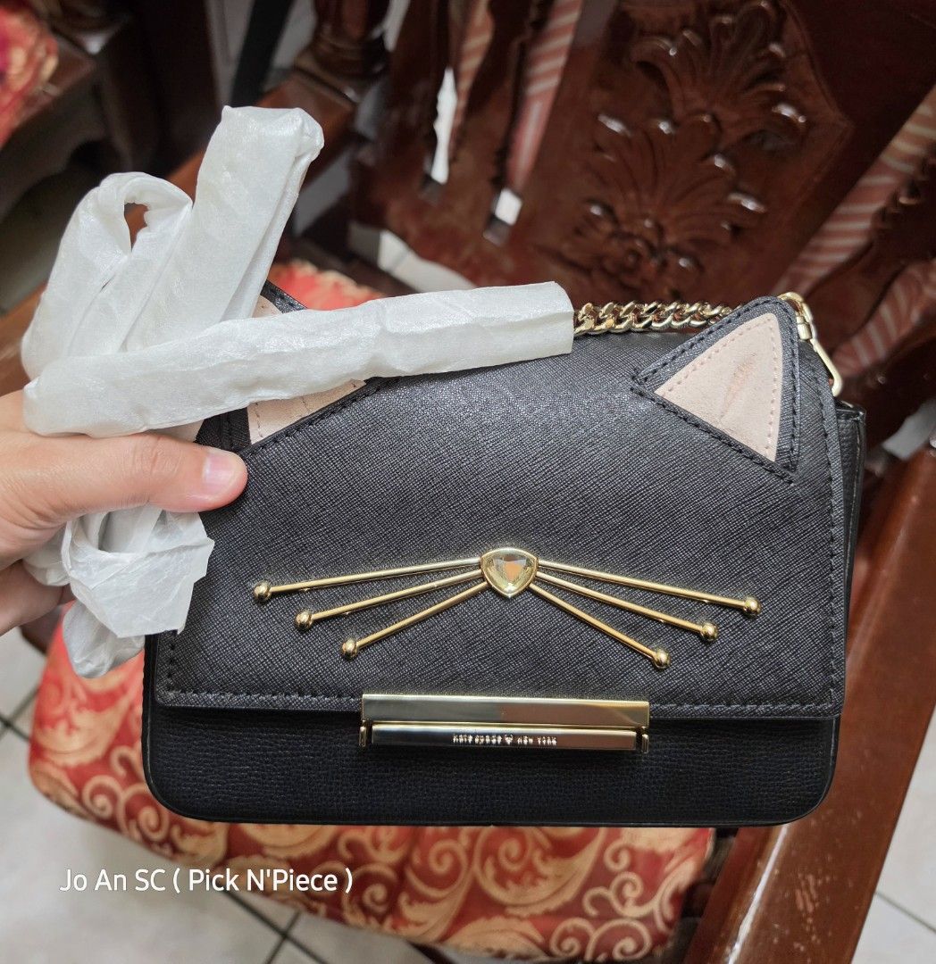 KATE SPADE NY MAKE IT MINE CAT BAG FLAP BLACK (Category: Luxury Bags & Wallets) located in Quezon City. Submitted by joansc (Listing ID 1470721708, Image 3). Description: SOURCED: US 100% ORIGINAL ONLY NO TAG.