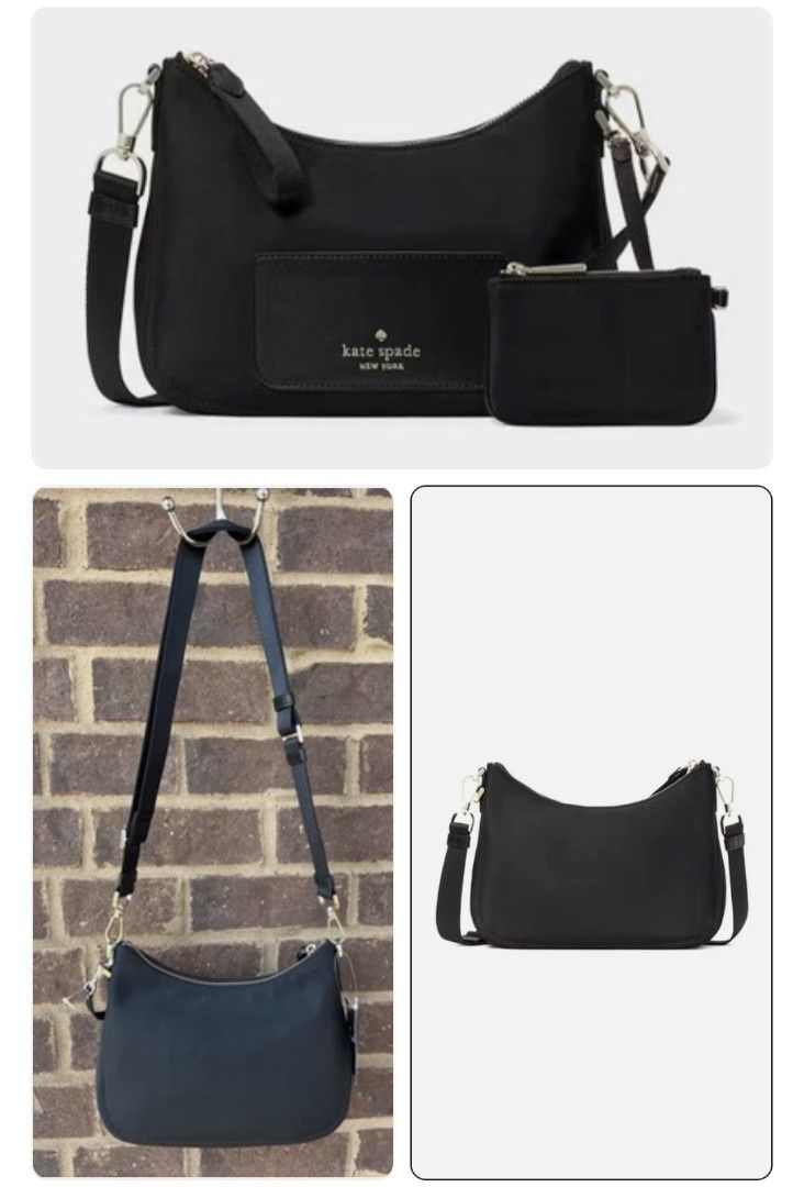 Kate spade shoulder bag (Category: Cross-body Bags) located in Taguig. Submitted by welcome2myprelovedshop (Listing ID 1470636376, Image 3). Description: Description 6"H x 9"W x 3"D Strap drop: 27" nylon trim: smooth PVC metal golden Kate spade mount logo Exterior front slip pocket and removable coin purse zipper closure adjustable stap. bought this from U.S for $100.