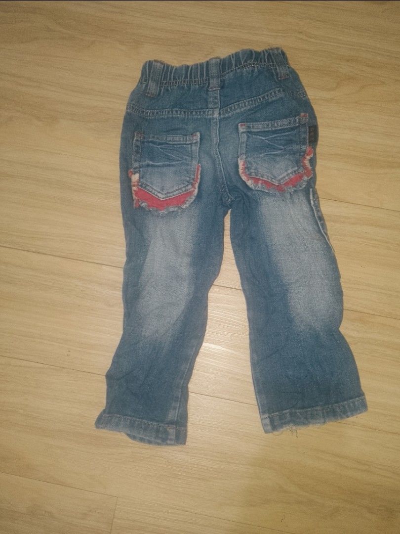 Kids jeans bundle assorted denim pants (Category: Babies & Kids Fashion) located in Naga. Submitted by francethriftee3 (Listing ID 1470559500, Image 3). Description: Location: Camarines Sur, Bicol Bundle of kids denim pants and jeans. Various styles included, like cargo pockets, embroidered apple graphics, and distressed patches. Elastic waistbands for easy changing and comfortable everyday wear. Fits toddlers and young children well. Great every
