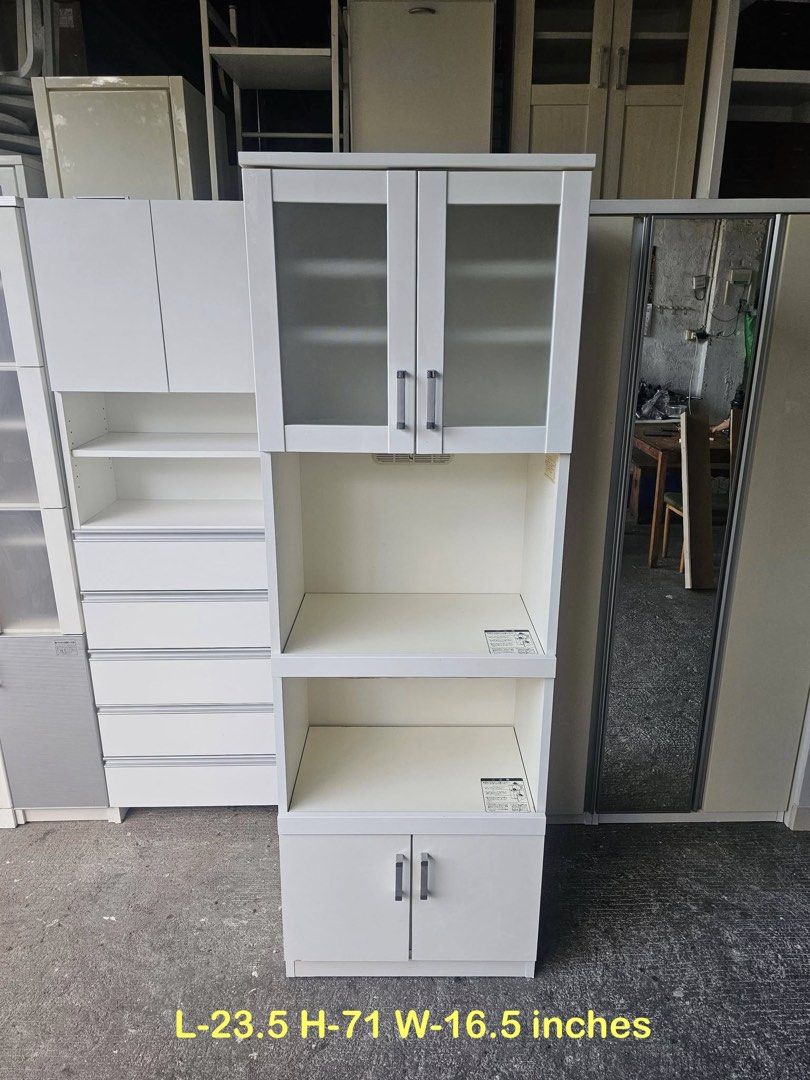 Kitchen Cabinet (DUCO) ‼️ (Category: Shelves, Cabinets & Racks) located in Quezon City. Submitted by ledamadel (Listing ID 1470742602, Image 1). Description: Kitchen Cabinet (DUCO) ‼️₱7800‼️ ✔L-23.5 H-71 W-16.5 inches 📏 ✔4 Doors,2 Shelfs & 2 Drawers 🗄 ✔Laminated 🔖 ✔️Socket Ready 🔌 ✔️Compress & Mdf Back! 💢 ✔Scratches As-is! 👌 Location: 40 Aplaya St Napocor Vill. Tandang Sora Quezon City. For inquiry please Pm us or Call. 09066885859 Please l