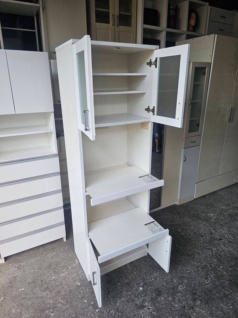 Kitchen Cabinet (DUCO) ‼️ (Category: Shelves, Cabinets & Racks) located in Quezon City. Submitted by ledamadel (Listing ID 1470742602, Image 2). Description: Kitchen Cabinet (DUCO) ‼️₱7800‼️ ✔L-23.5 H-71 W-16.5 inches 📏 ✔4 Doors,2 Shelfs & 2 Drawers 🗄 ✔Laminated 🔖 ✔️Socket Ready 🔌 ✔️Compress & Mdf Back! 💢 ✔Scratches As-is! 👌 Location: 40 Aplaya St Napocor Vill. Tandang Sora Quezon City. For inquiry please Pm us or Call. 09066885859 Please l