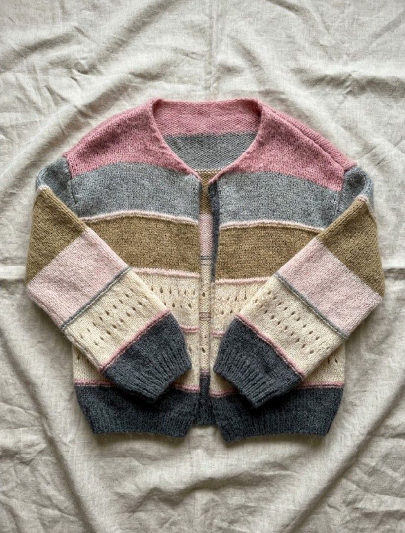 Knitted Pastel Cardigan Sweater (Category: Coats, Jackets and Outerwear) located in Manila. Submitted by littlenicsfinds (Listing ID 1470673371, Image 1). Description: freesize small to xl.