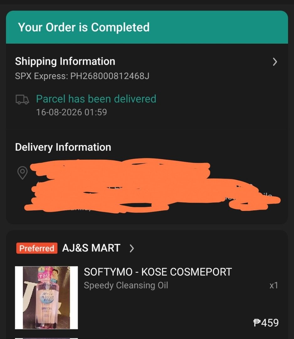 Kose Softymo Speedy Cleansing Oil 240ml (Category: Face Care) located in Taguig. Submitted by jeng_72023 (Listing ID 1470737590, Image 2). Description: Bought in August. This broke me out unfortunately. Selling low just to get rid of it. Shipping from Taguig/Parañaque..