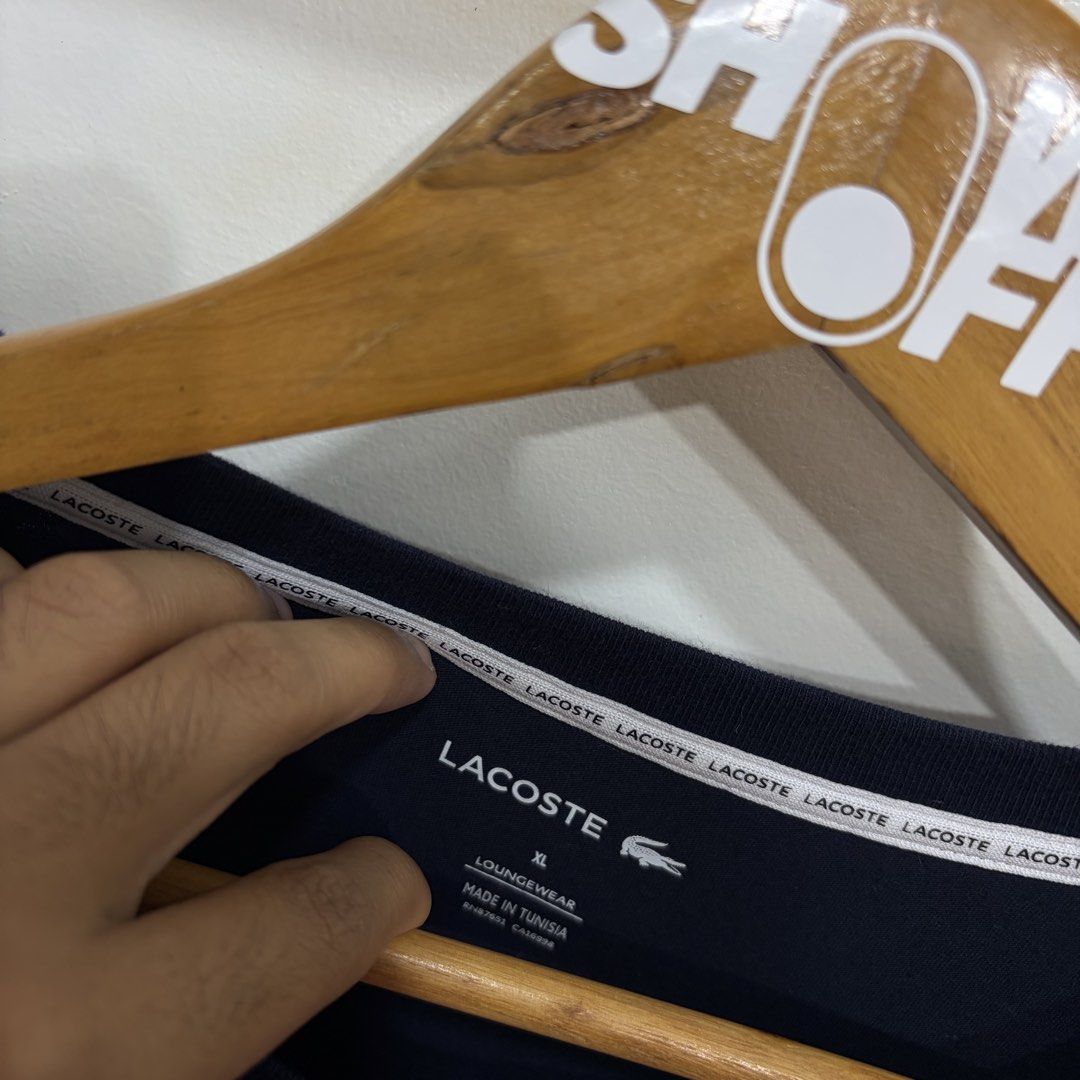 Lacoste (Category: Tshirts & Polo Shirts ) located in Santa Rosa. Submitted by gardenofthrifts (Listing ID 1470690107, Image 3). Description: Shirt ₱1380 XL Width: 23.5 Length: 28.5 10/10 Condition Comment “Mine” below to purchase..