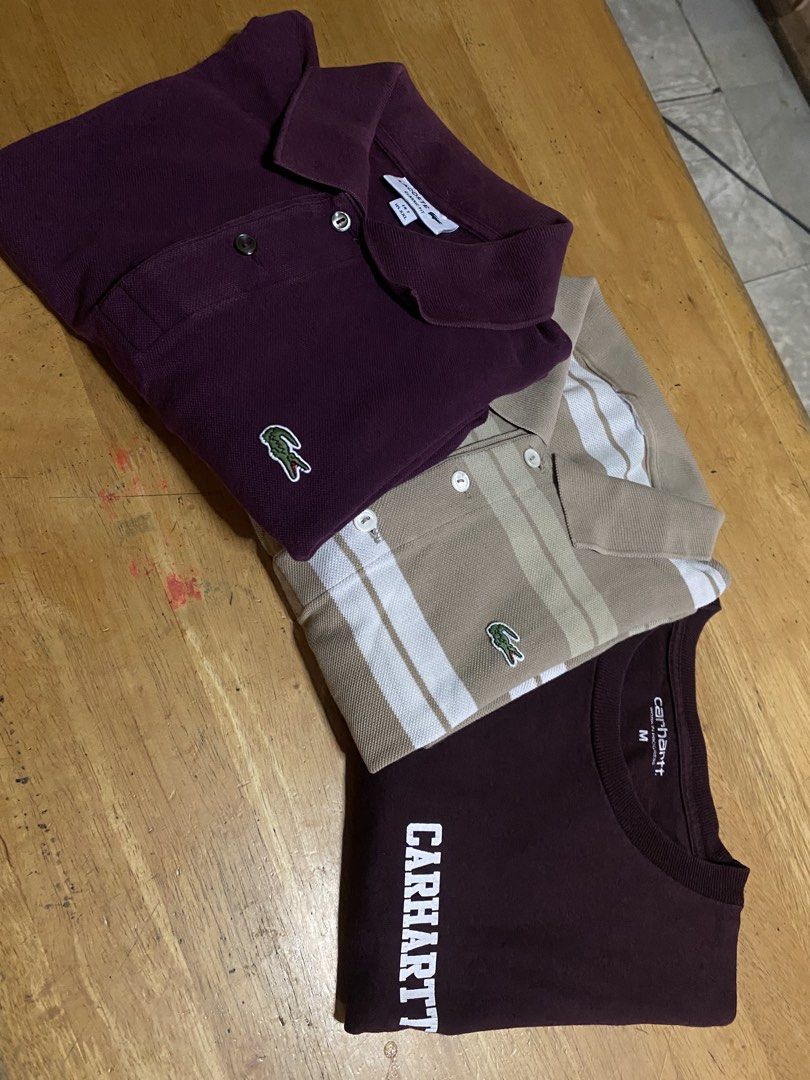 Lacoste & Carhartt ASPACK (Category: Tshirts & Polo Shirts ) located in Las Pinas. Submitted by grime2glory_ (Listing ID 1470654799, Image 2). Description: 2 Lacoste Polo Shirt (1 cut tag) 1 Carhartt Shirt.