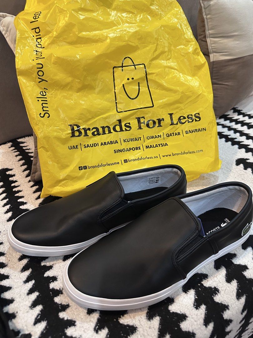 Lacoste shoes (Category: Casual Shoes) located in Los Banos. Submitted by titoby (Listing ID 1470691357, Image 3). Description: Lacoste slip on shoe ₱2,500 Men’s shoes Lacoste Tatalya Slip-on shoes Size UK10/US11 Brand new / Authentic Bought in Dubai as a gift Reason for selling: Bought wrong size **Original box already thrown” Selling at ₱3,200 Market price $80 (₱5,000) Collection: Jardin Leonila Subd. Maahas LB.