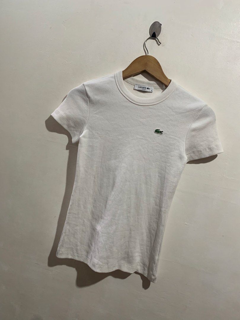 LACOSTE SLIM FIT RIBBED COTTON TEE (Category: Shirts) located in Gumaca. Submitted by getscore.ph (Listing ID 1470579780, Image 3). Description: WTS ❗️LACOSTE SLIM FIT RIBBED COTTON TEE❗️ Sariwa✨ ✅Size: 38 on tag ✅Dimes: Width 13.5 (Stretchable) Length 23 ✅Color Rate: 9.7/10 ✅Condition: Excellent ✅Issue: None Color may due to lightning NEED WASH FRESH FROM BALE DM ME TO PURCHASE 📥📥 📍Loc. Gumaca,Quezon 📍Courier: JNT EXPRESS.