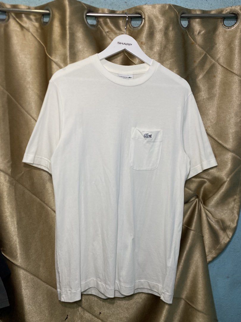 Lacoste T shirt (Category: Tshirts & Polo Shirts ) located in Dumaguete. Submitted by darios_thrift (Listing ID 1470689528, Image 1). Description: Lacoste T shirt ₱1.5k + sf Size : Large Dimes : 20 x 28 Excellent condition ✅ Issue : None Need wash Color rate : 9.8/10 (Color may vary due to lighting).