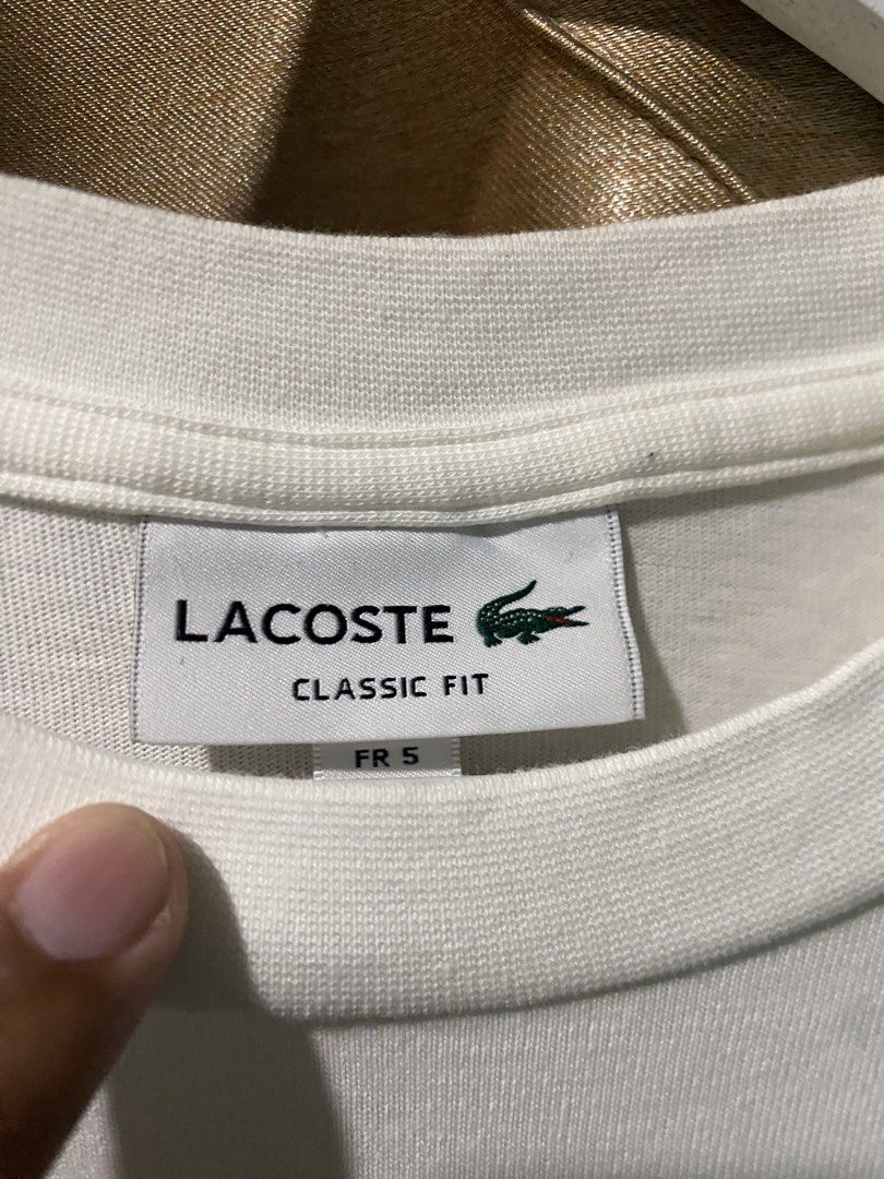 Lacoste T shirt (Category: Tshirts & Polo Shirts ) located in Dumaguete. Submitted by darios_thrift (Listing ID 1470689528, Image 3). Description: Lacoste T shirt ₱1.5k + sf Size : Large Dimes : 20 x 28 Excellent condition ✅ Issue : None Need wash Color rate : 9.8/10 (Color may vary due to lighting).