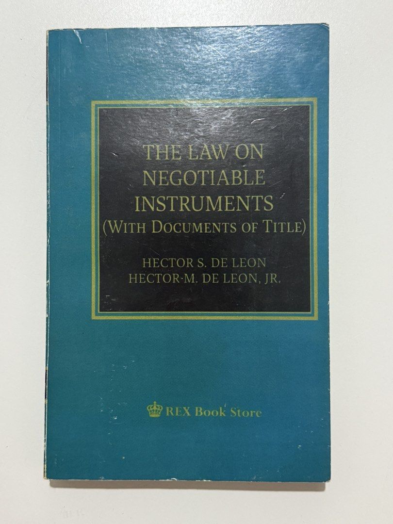Law and Accounting Textbooks Bundle (De Leon & Reyes) (Category: Textbooks) located in Las Pinas. Submitted by bobbbbbbie (Listing ID 1470711291, Image 3). Description: - Bundle of 3 essential law and accounting textbooks - Sales, Agency and Credit Transactions (2013) by Hector S. De Leon & Hector M. De Leon Jr. - Income Tax Law and Accounting (Special 2015 Student Edition) by Virgilio D. Reyes - The Law on Negotiable Instruments with Documents o