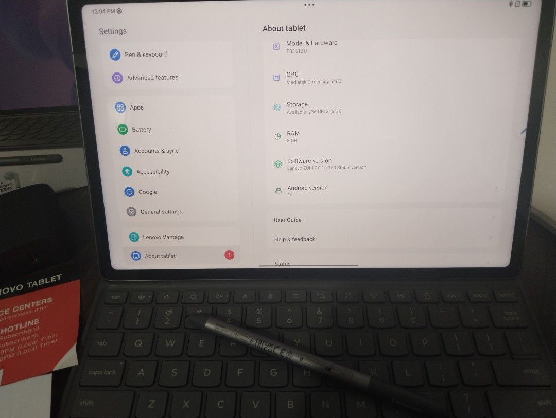 LENOVO IDEA TAB PLUS (Category: Android) located in Marikina City. Submitted by jhazielle (Listing ID 1470591730, Image 2). Description: For Sale‼️ 📱The Lenovo Idea Tab Plus with Folio Keyboard & Tab Pen -Like Brand New (2 moths old pa lang and never used pa, ) -Original Market Price (Php 31,995), Selling it for Php 21,500 -Meet Up Locations: SM San Mateo, SM Marikina, Ayala Mall Feliz -PM for more details. -Specs: •with sim slot •Display: 12.1-