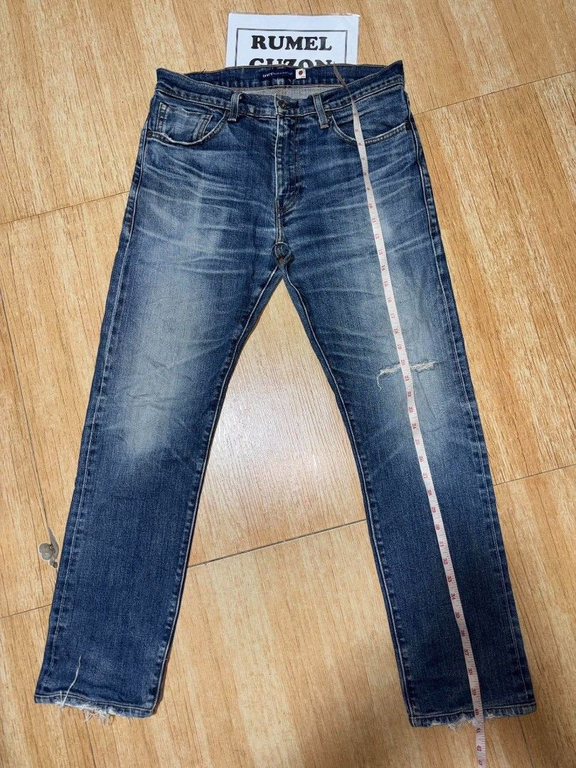 Levi's Made & Crafted Denim Jeans size 32 (Category: Jeans) located in Quezon City. Submitted by rumel.guzon1630-15361 (Listing ID 1470617110, Image 3). Description: - Brand: Levi's Made & Crafted - Wash: Medium blue with stylish whiskering - Details: Factory distressing on back pockets and hem, black leather waist patch - Special Feature: Japanese flag graphic on inner waistband lining - Closure: Button fly - Fit: Please check tape measure photo