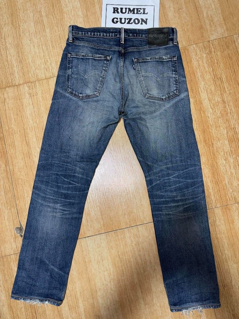 Levi's Made & Crafted Denim Jeans size 32 (Category: Jeans) located in Quezon City. Submitted by rumel.guzon1630-15361 (Listing ID 1470617110, Image 2). Description: - Brand: Levi's Made & Crafted - Wash: Medium blue with stylish whiskering - Details: Factory distressing on back pockets and hem, black leather waist patch - Special Feature: Japanese flag graphic on inner waistband lining - Closure: Button fly - Fit: Please check tape measure photo